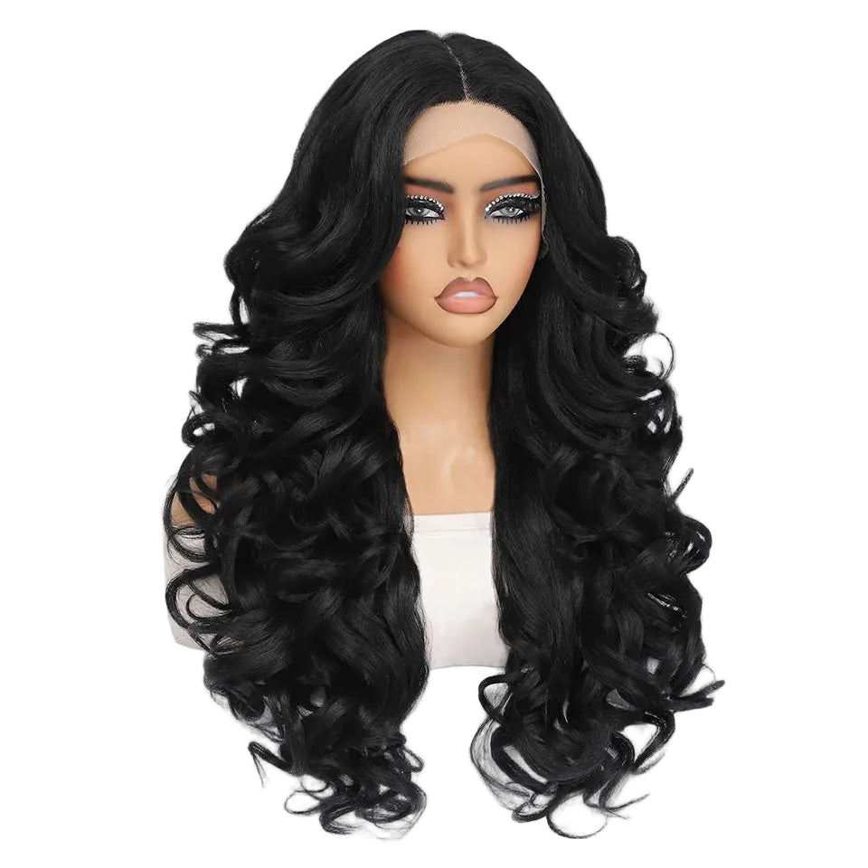Lace Front Wig Curly Latisha Synthetic Blonde Pink Blue Black White - OSASCO