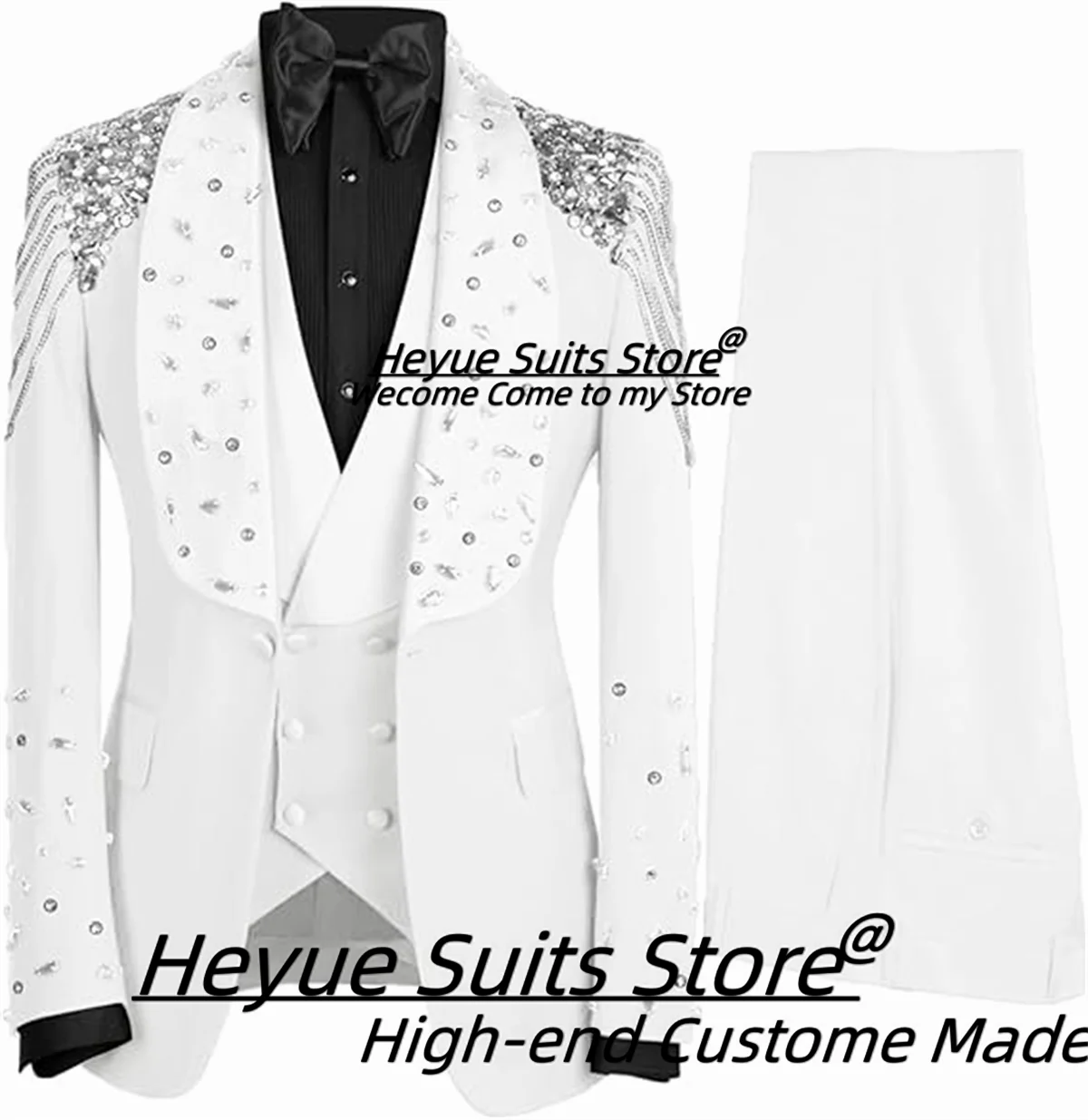 Men's 3-Piece Slim Fit Shawl Lapel Suit Set — product view