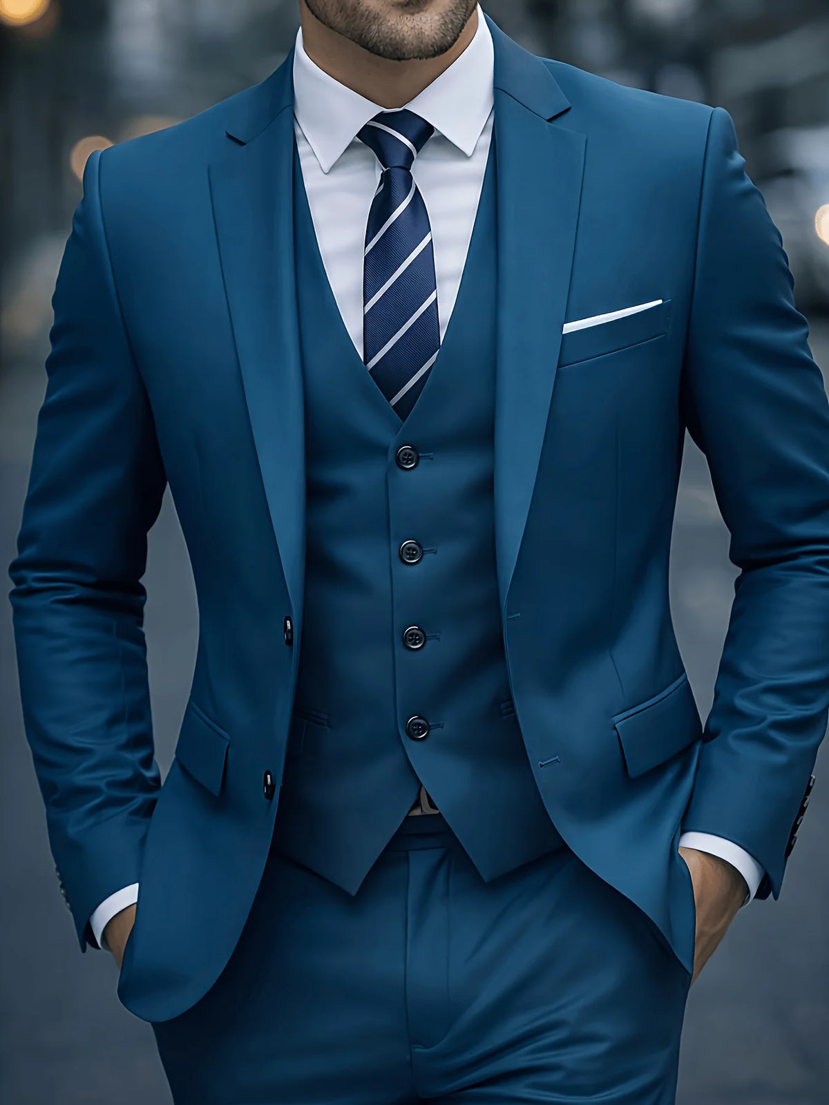 Men's Single-Breasted Three-Piece Suit