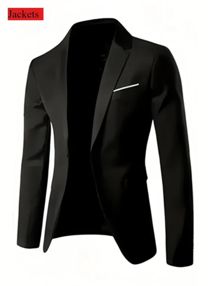 Men's Black Slim-Fit Suit Set — product view