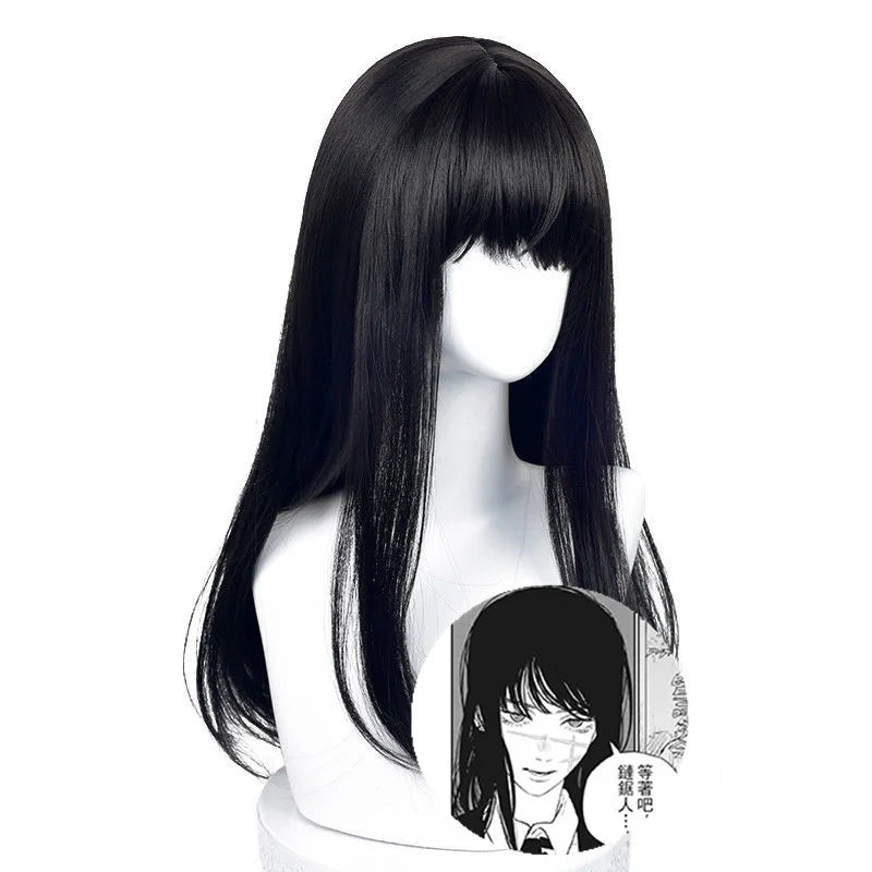 Women's Black Straight Synthetic Wig — product view