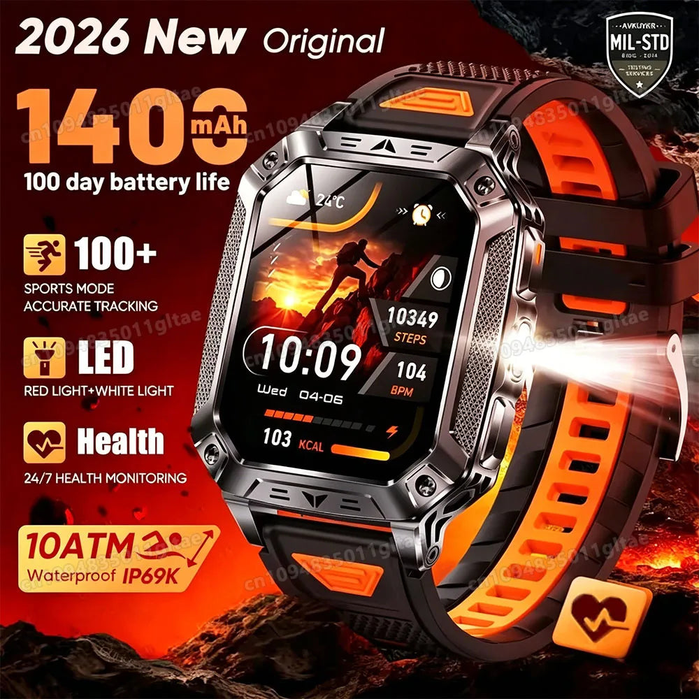 Outdoor 1.71-Inch Calling Smartwatch with Flashlight