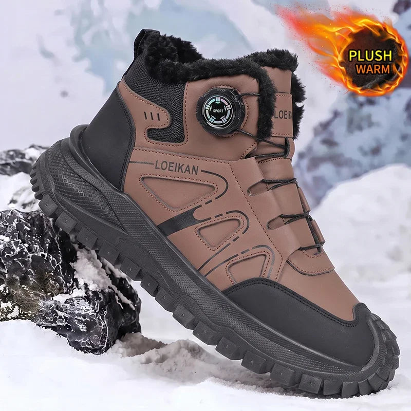 Men's Flannel-Lined Dial Closure Winter Ankle Boots