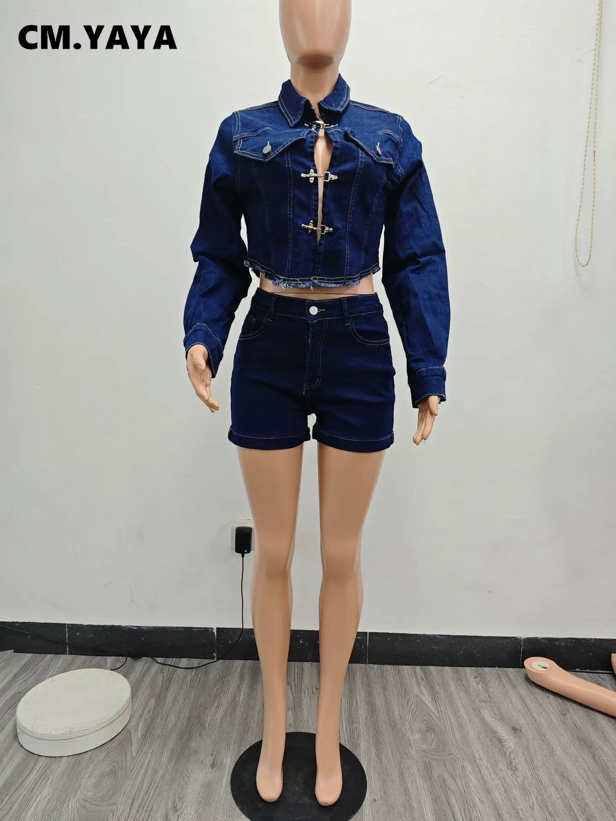 Women's Denim Jacket & Shorts Set