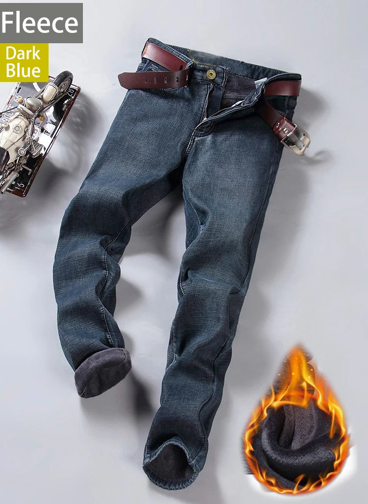 Men's Blue Straight-Leg Stretch Denim Jeans - Lightweight — product view