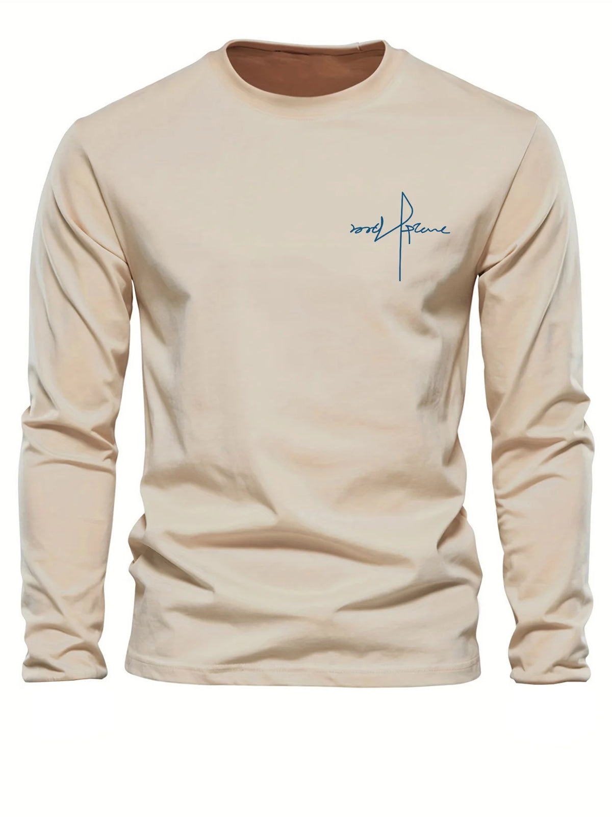 Men's Letter Print Long-Sleeve Casual T-Shirt