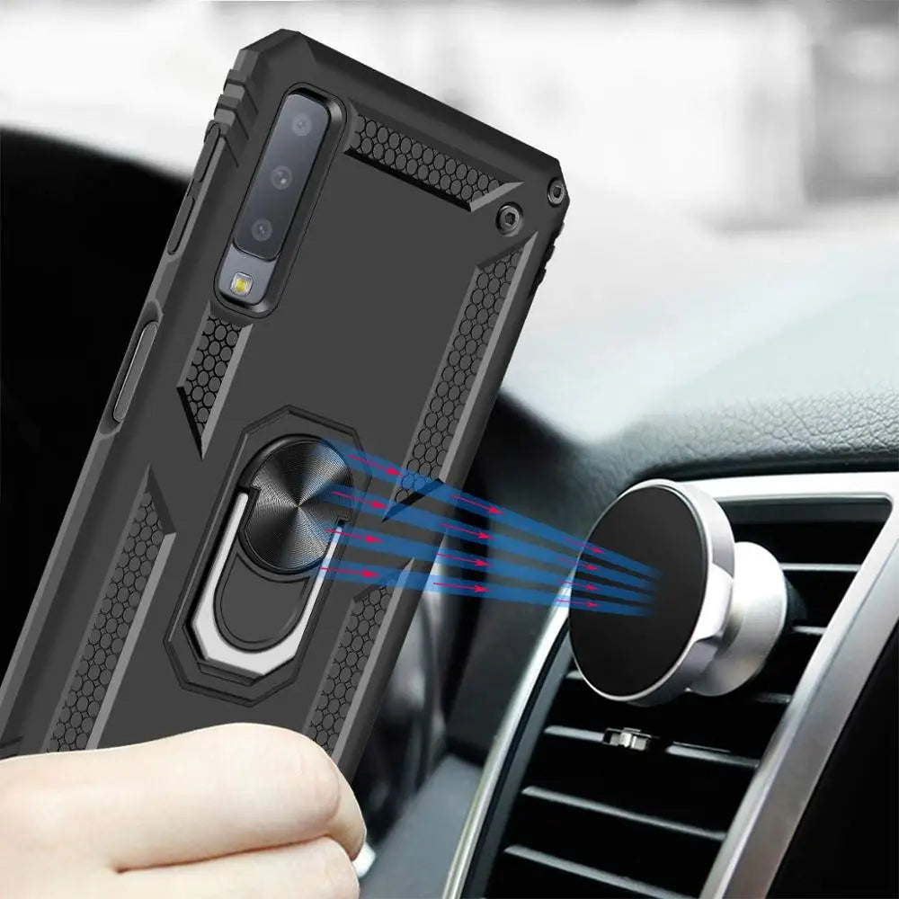Ring Stand Phone Case for Samsung Galaxy M30, A40, A9 2018, A50, A8 Plus 2018, A40S, A7 2018 A750, A20, A20E, A70, A30, A9S, A6 Plus 2018, A6 2018, M20, A10, A8 2018, A9 Star Pro, A10E, A80, A90 4G, A2 Core A260