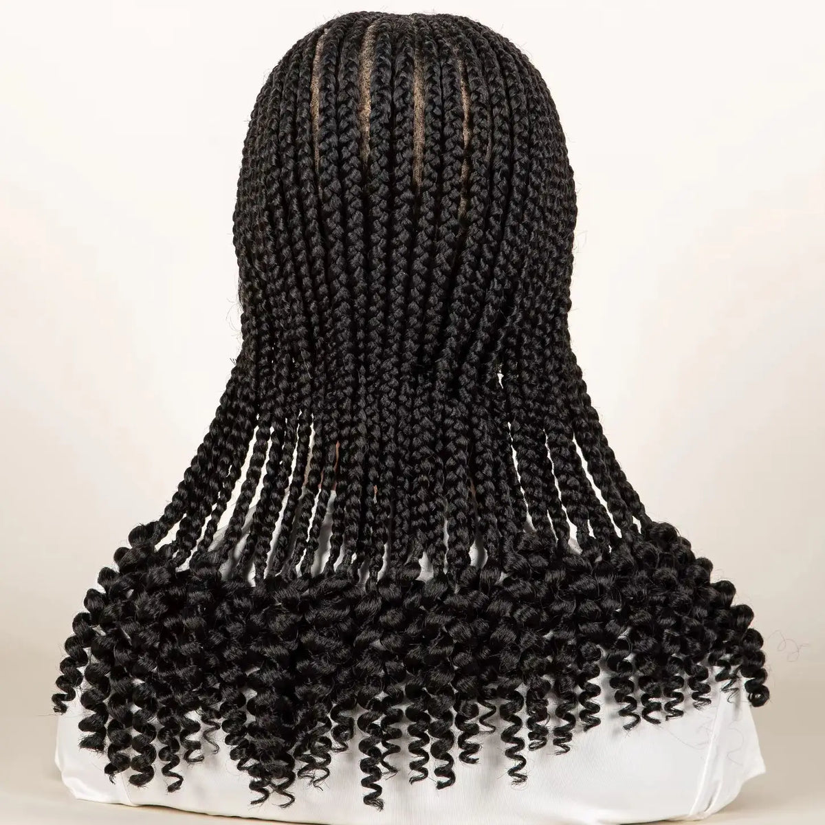 Women's Natural Black Cornrow Braided Synthetic Wig — product view