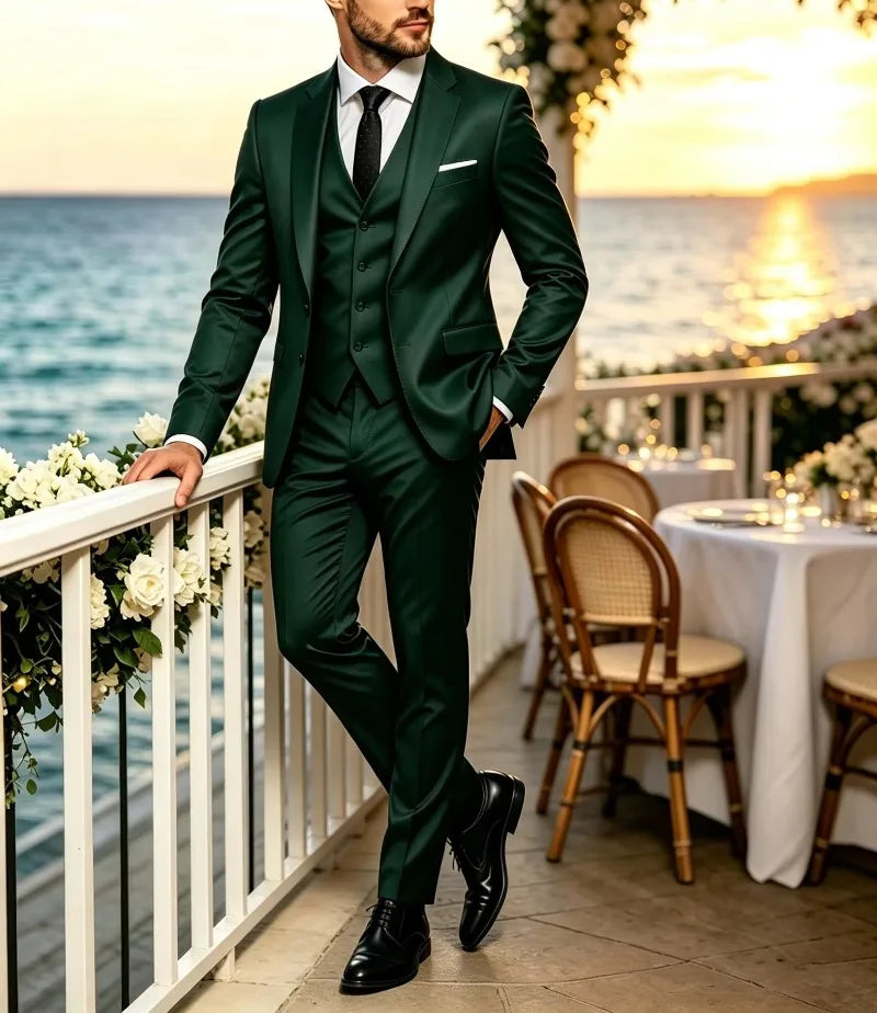 Men's Notch-Lapel Three-Piece Suit