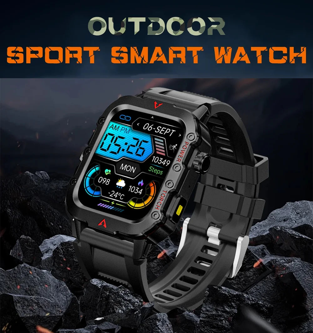 Outdoor 2.01-Inch Calling Smartwatch with Flashlight