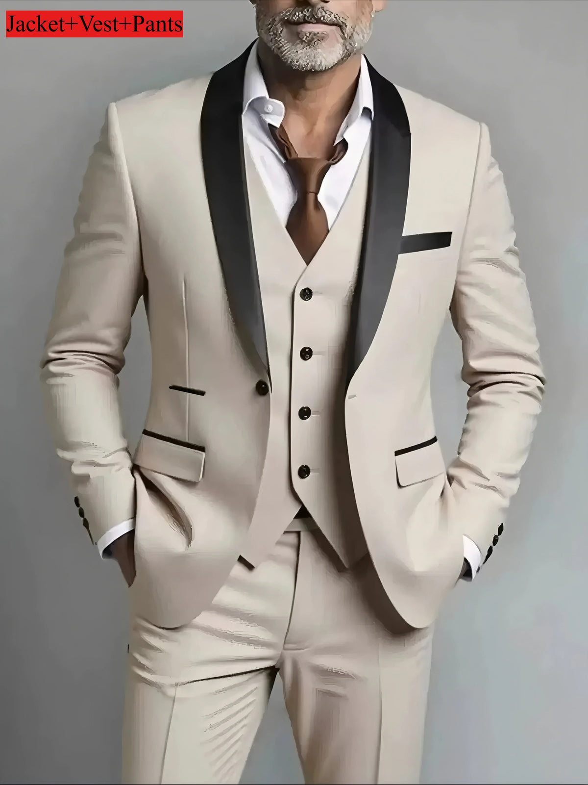 Men's Black Slim-Fit Suit Set — product view
