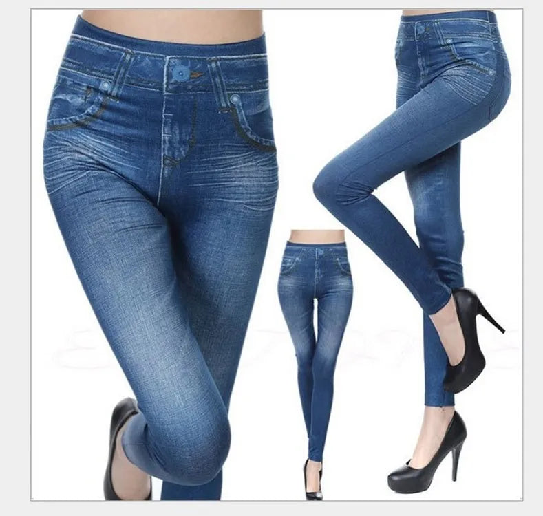 Women's Stretch Denim-Look Leggings — product view