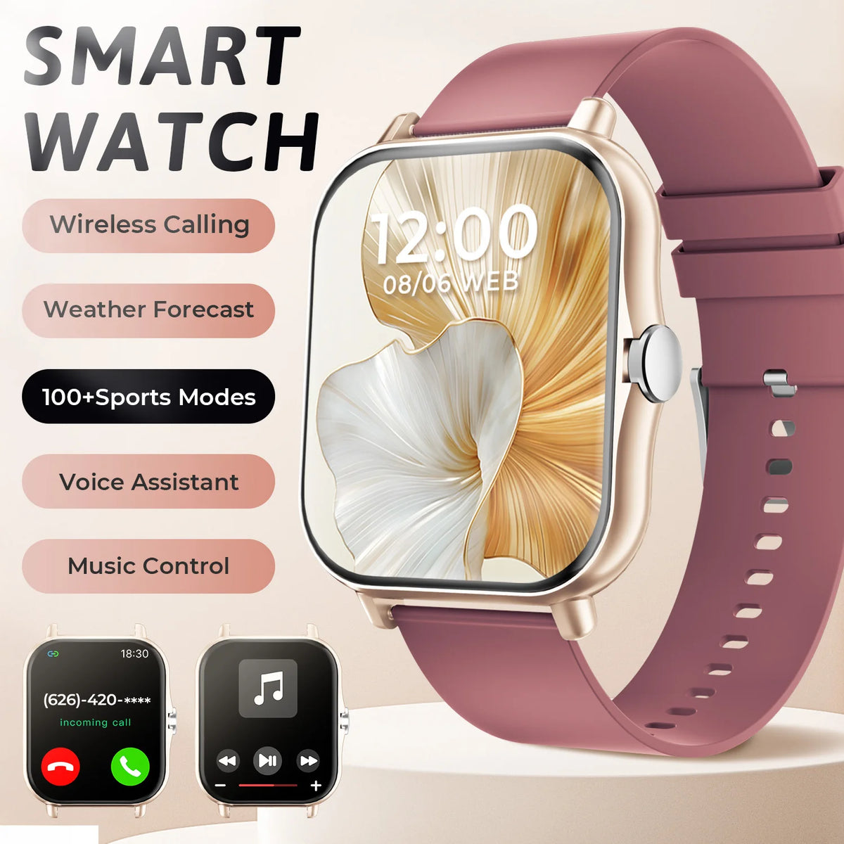 Children's 1.83-Inch Calling Smartwatch with Sleep Features