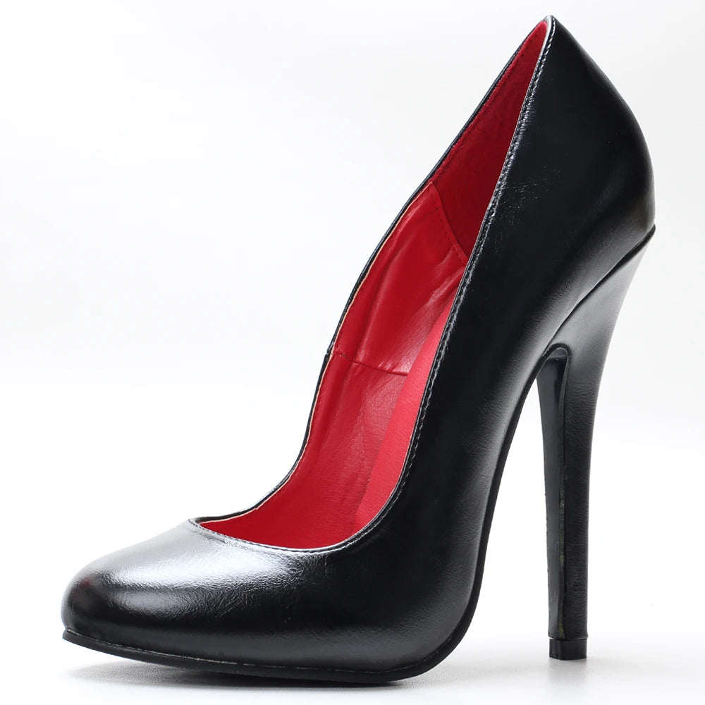 Round-Toe Vintage-Style Stiletto Pumps — product view