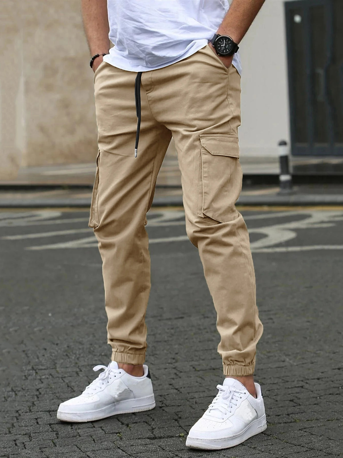 Men's Multi-Pocket Cuffed Workwear Pants — product view
