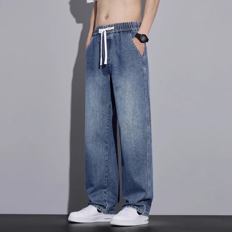 Men's Wide-Leg Stretch Denim Jeans — product view