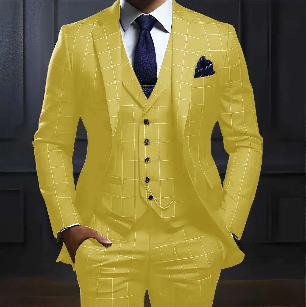 Men's Plaid 3-Piece Suit Set — product view