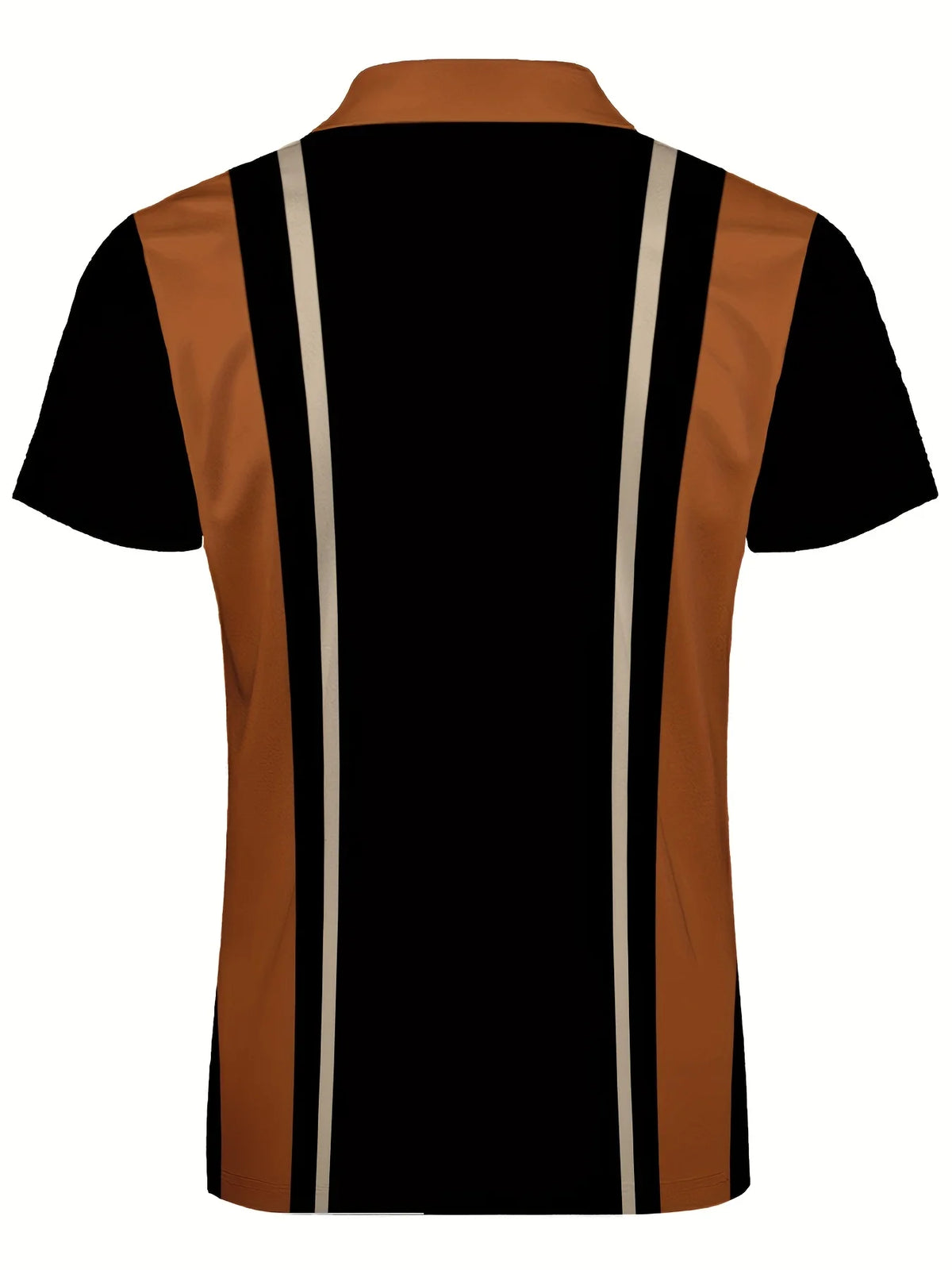 Men's Striped Zip-Neck Polo Shirt