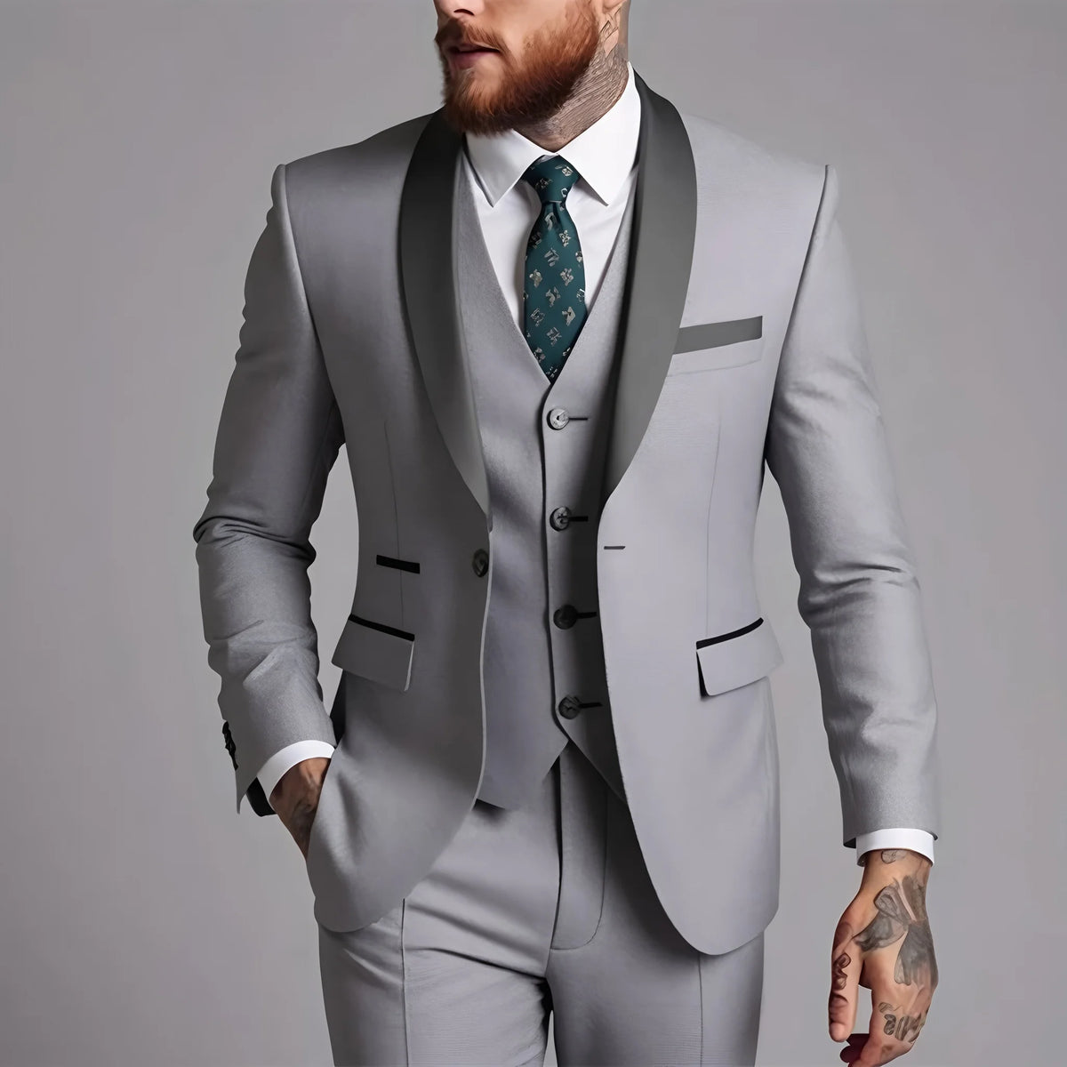 Men's One-Button Slim Fit Suit & Blazer Options
