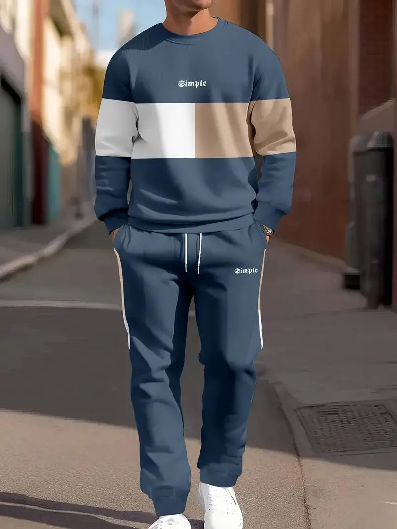 Men's Letter Print Hoodie & Pants Set