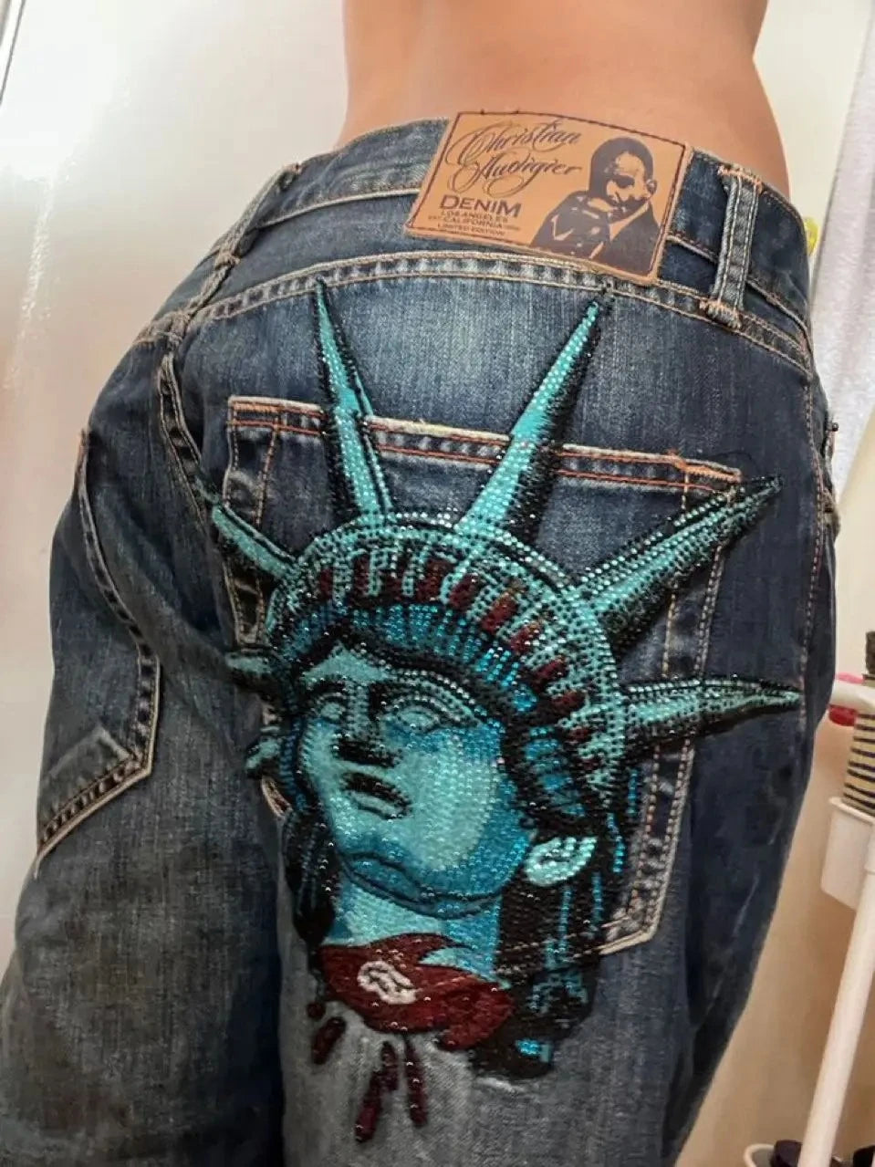 Women's High-Waist Wide-Leg Utility Jeans — product view