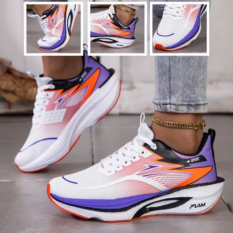 Women's Knitted Mesh Lace-Up Sneakers — product view