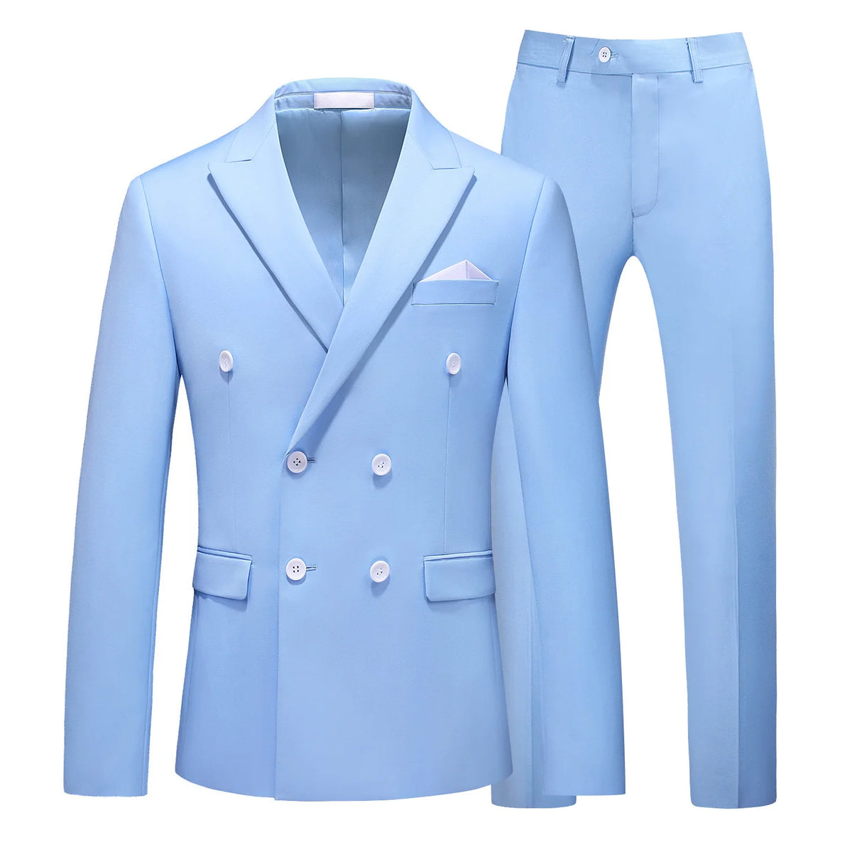 Men's 2-Piece Slim Fit Double-Breasted Peak Lapel Suit Set — product view