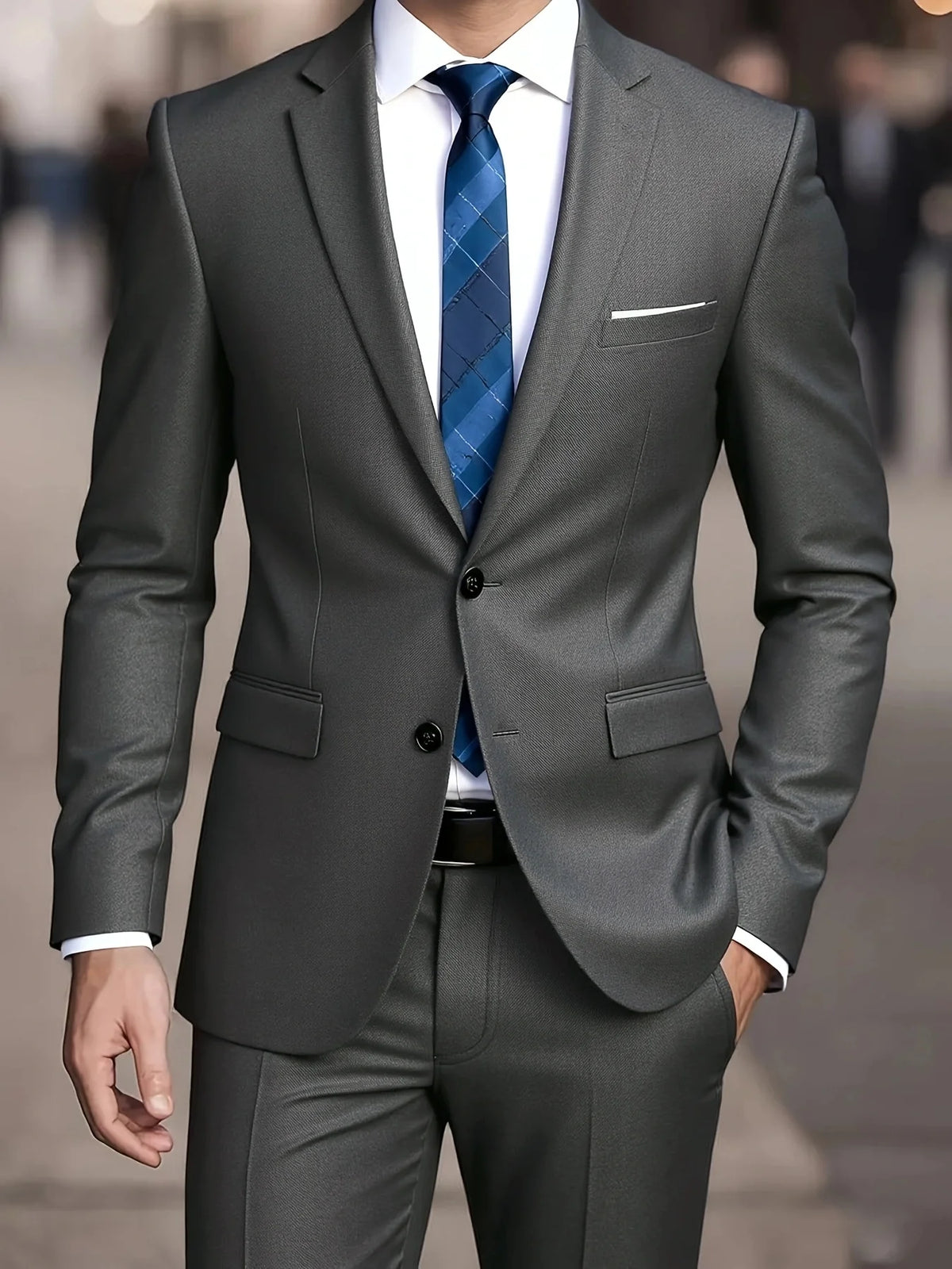 Men's Single-Breasted Three-Piece Suit