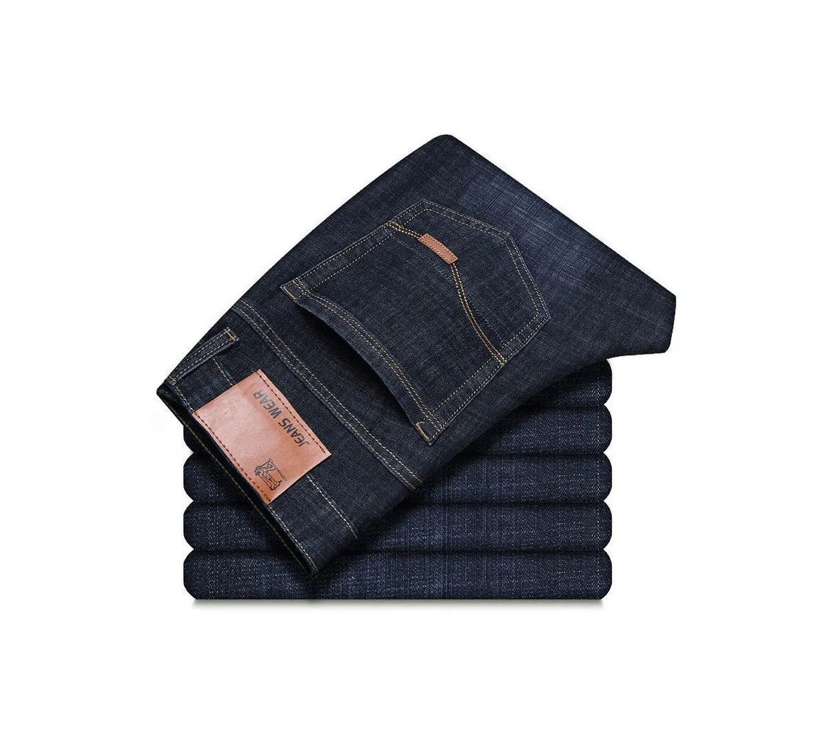 Men's Blue Straight-Leg Stretch Denim Jeans — product view