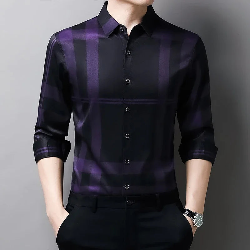 Men's Graphic Print Long-Sleeve Casual Shirt