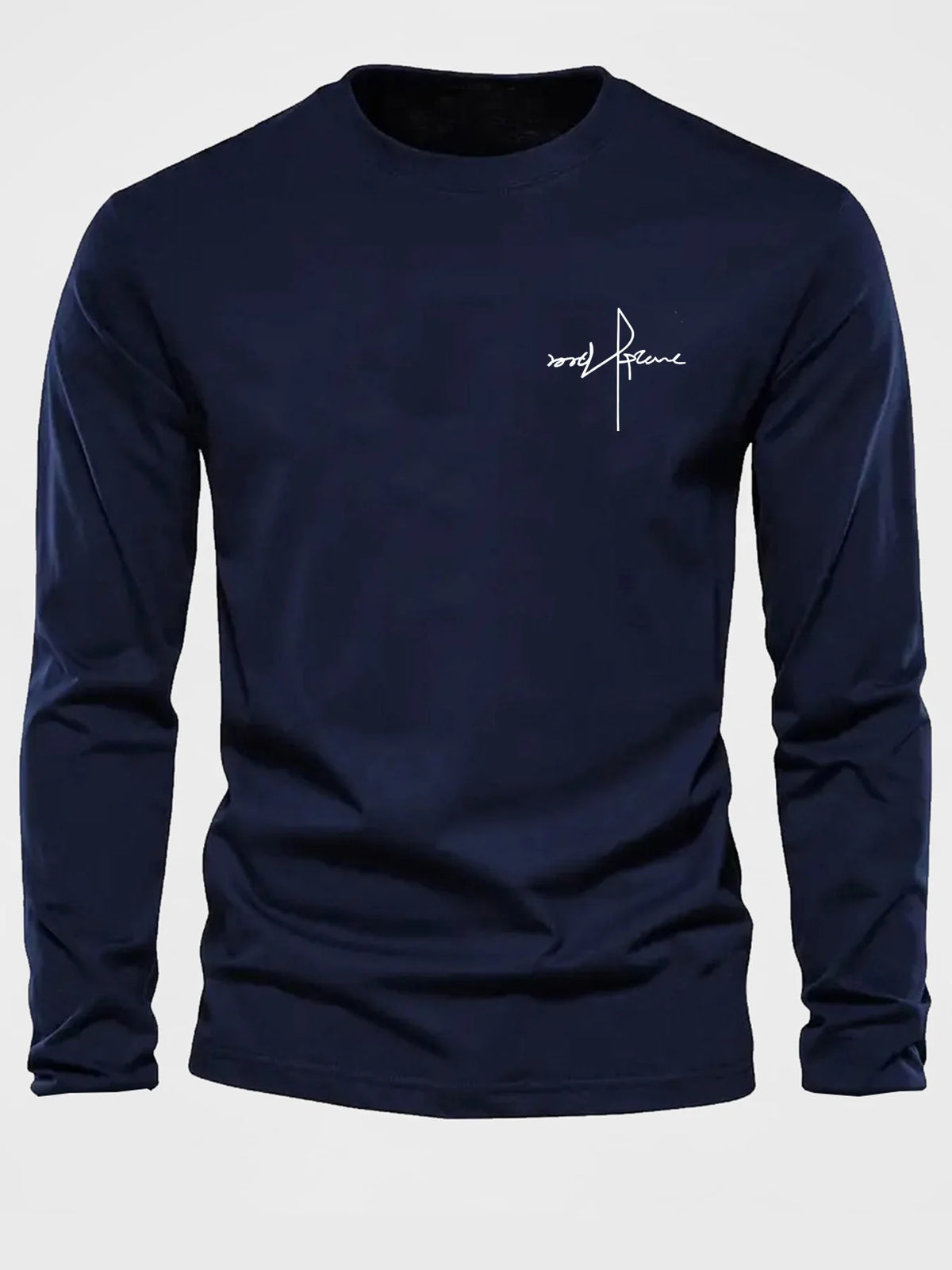 Men's Letter Print Long-Sleeve Casual T-Shirt