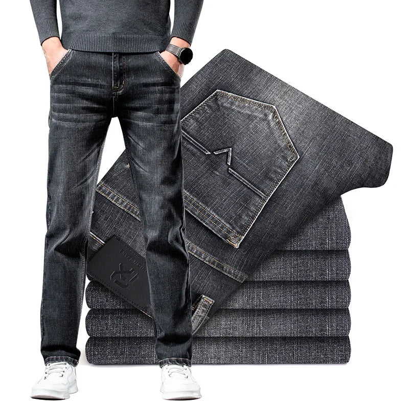 Men's Blue Regular Fit Stretch Denim Jeans — product view