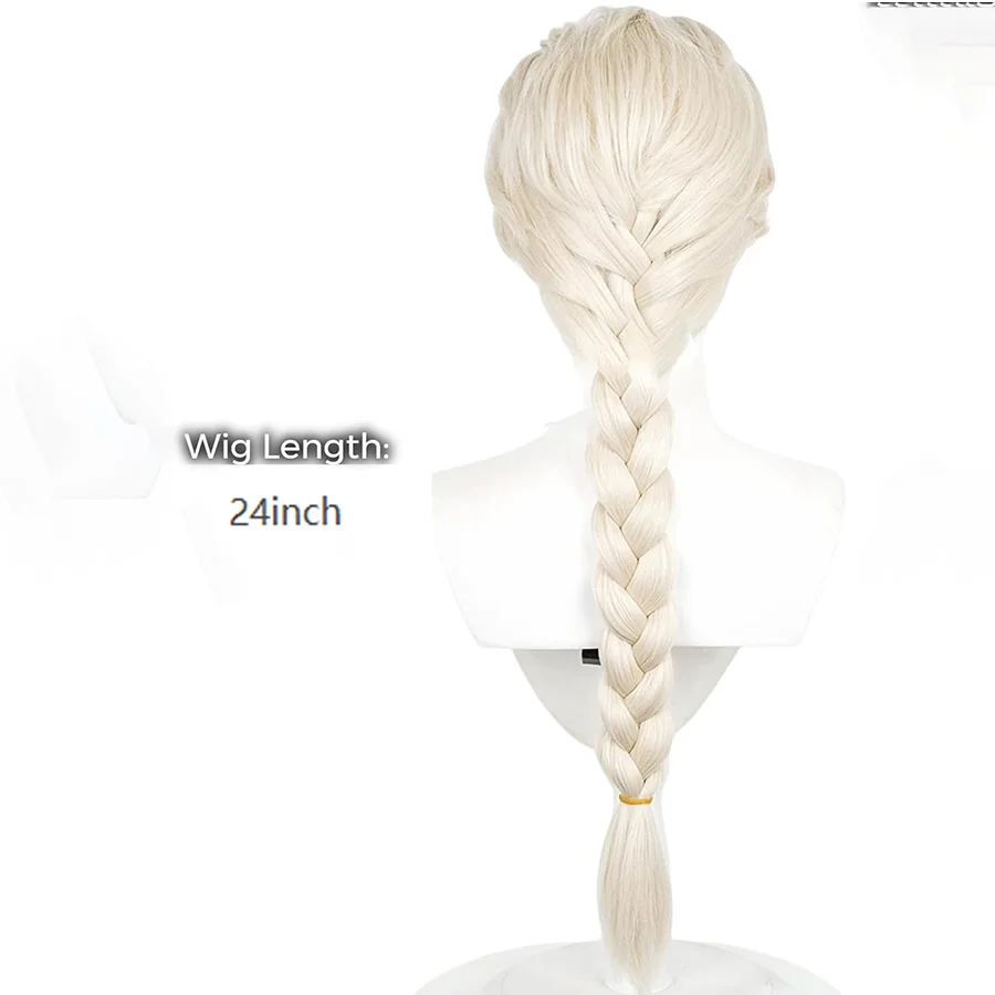 24inch Light Blonde Single Braid Wig, Elegant Braided Synthetic Hair - OSASCO