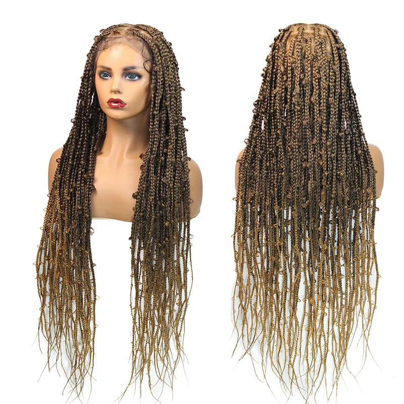 36" Butterfly Synthetic Wig #27 Honey Blonde Braided Full Lace Wig - OSASCO