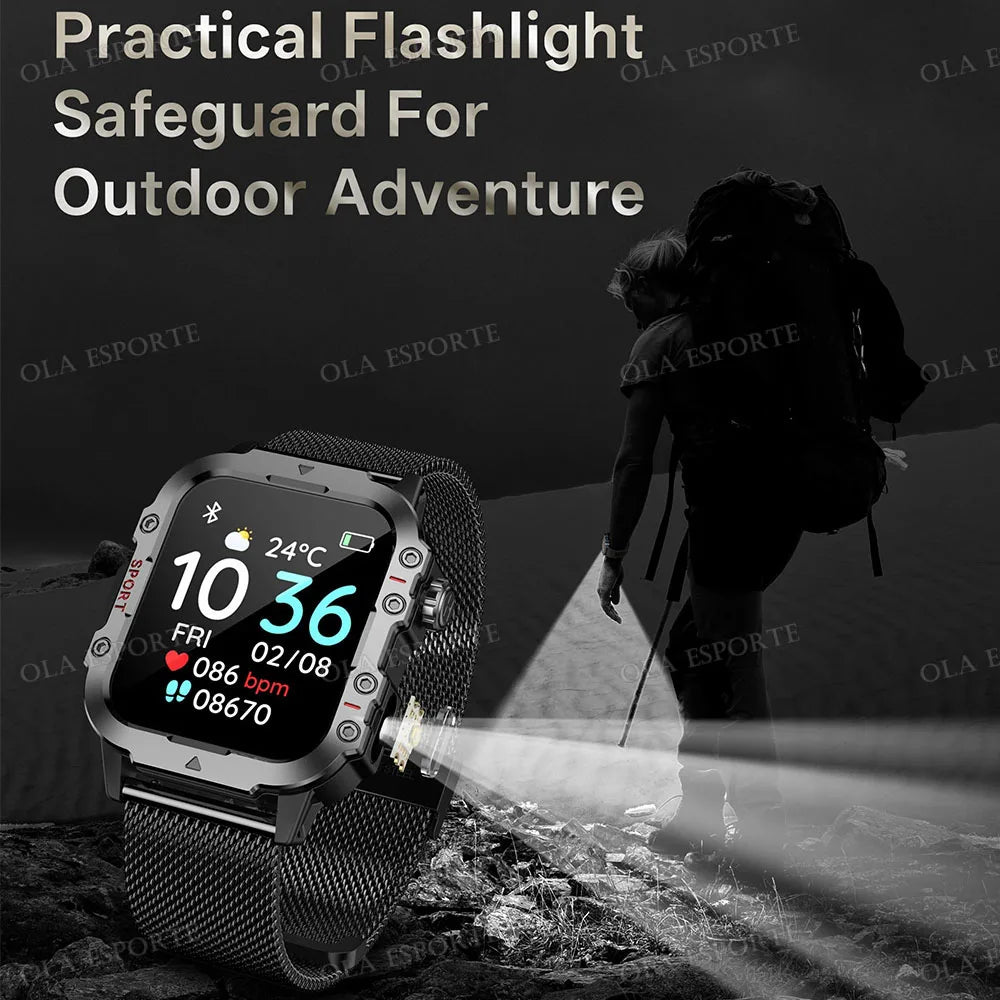 Outdoor 1.71-Inch Calling Smartwatch with Flashlight