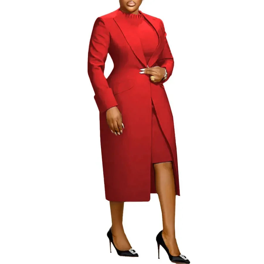 Women's Long Blazer & Dress Set