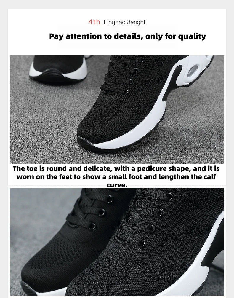 Women's Thick-Sole Mesh Walking Sneakers — product view