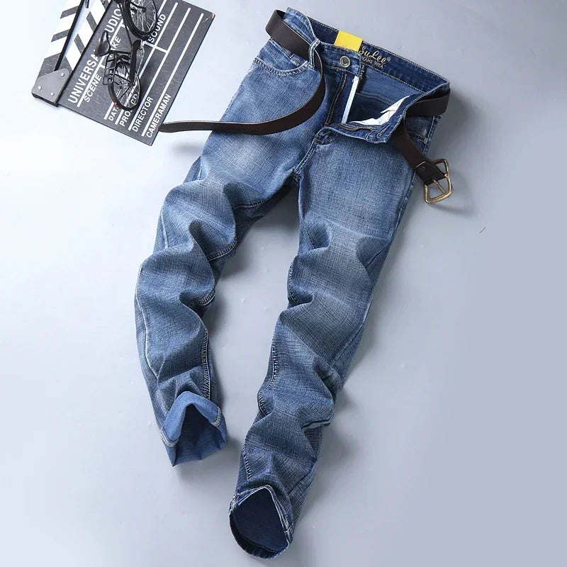Men's Slim Fit Stretch Denim Jeans - Business Casual Style — product view
