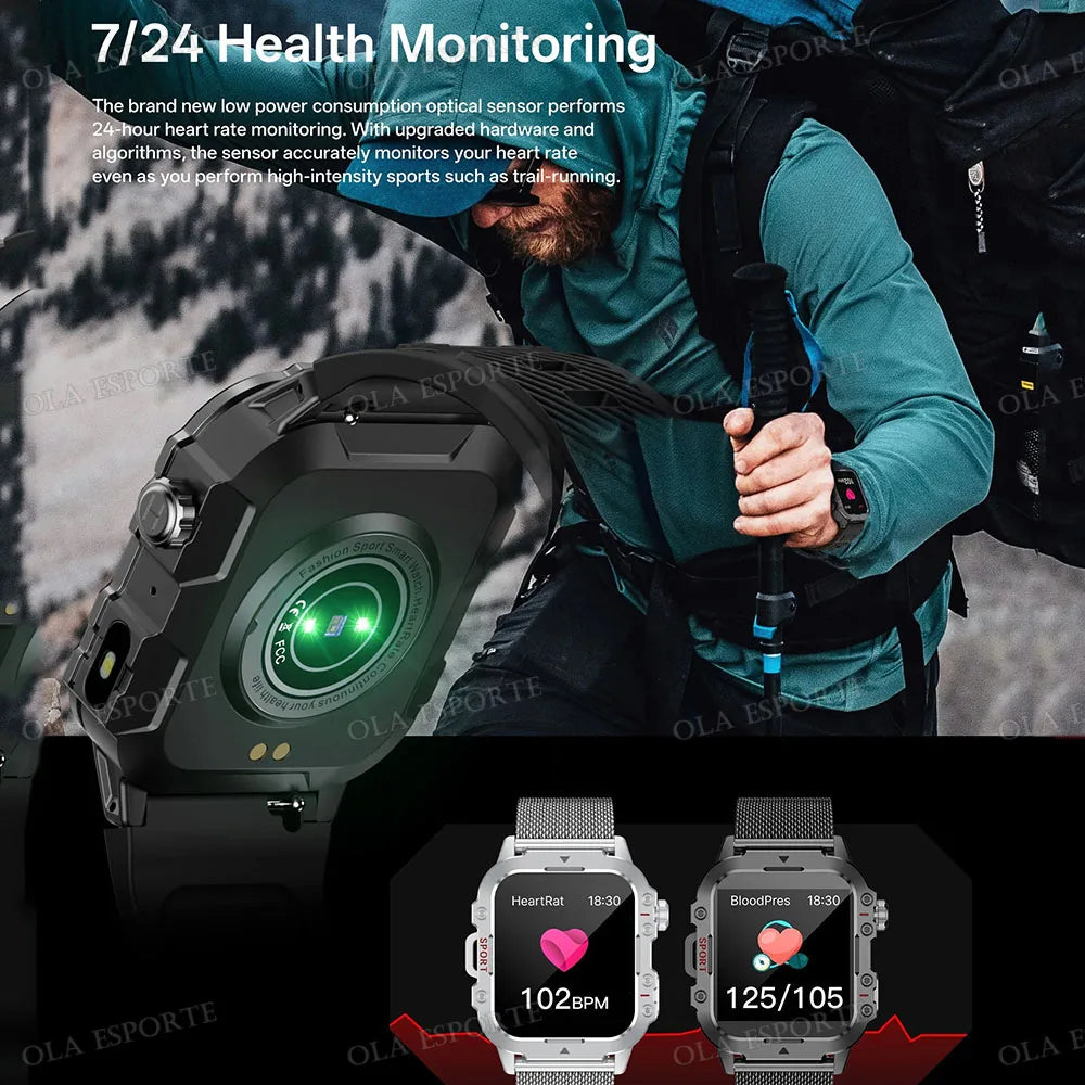 Outdoor 1.71-Inch Calling Smartwatch with Flashlight