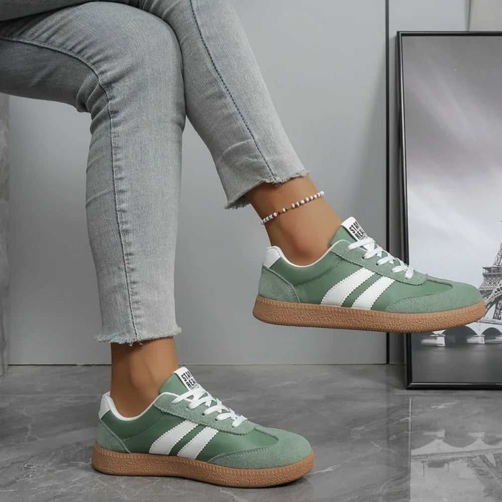 Women's Striped Lace-Up Sneakers — product view
