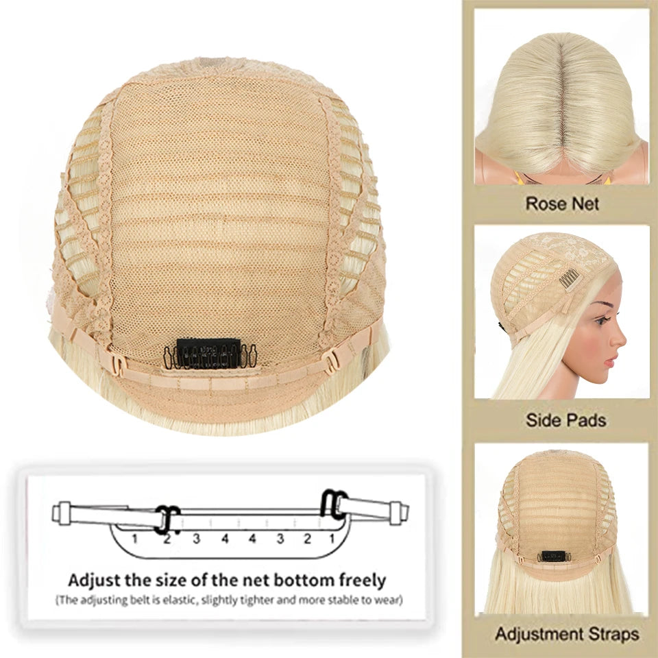 38 Inch Straight Hair Synthetic Lace Front Wig High Temperature Fiber - OSASCO