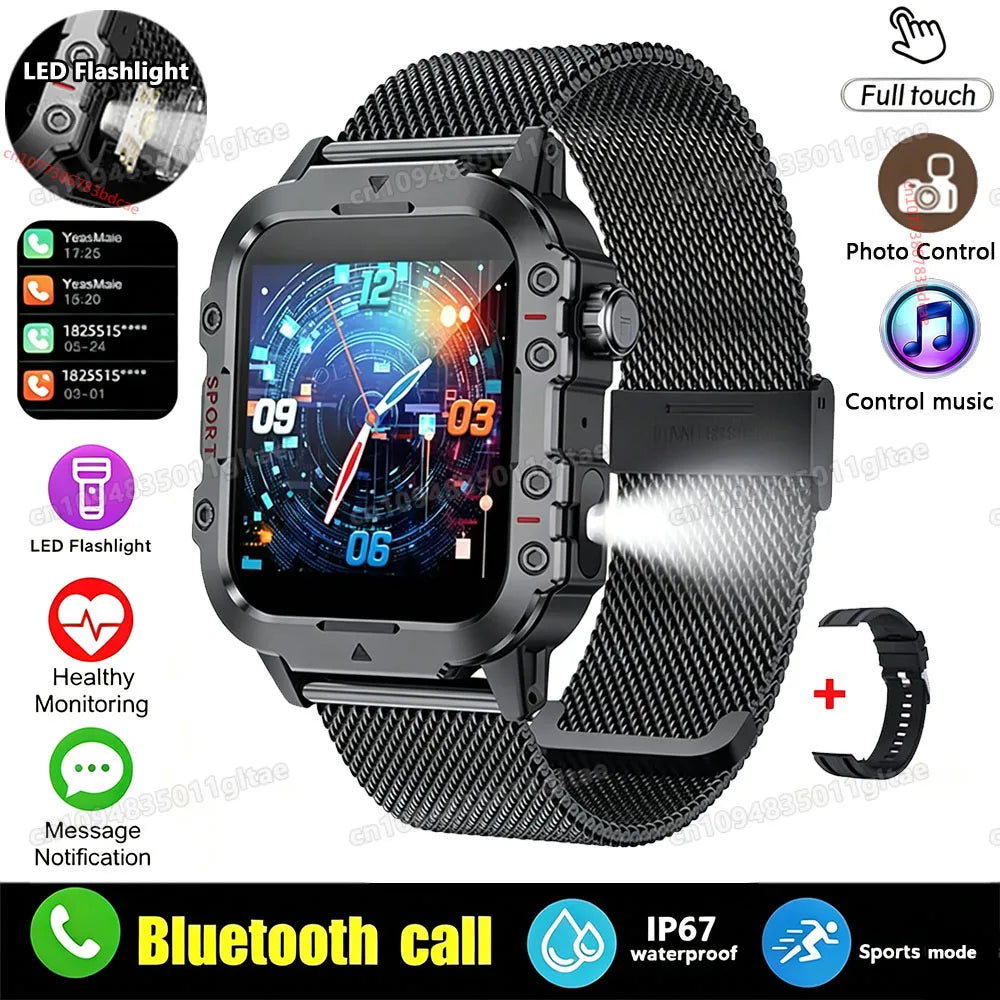 Outdoor 1.83-Inch Calling Smartwatch with Flashlight