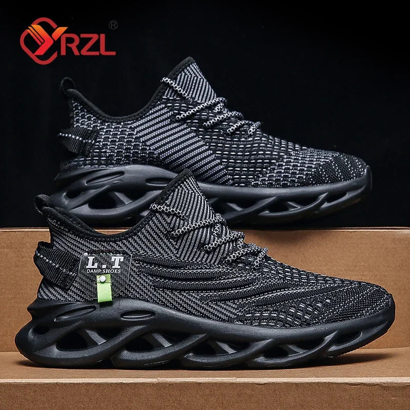 Unisex Black Mesh Jogging-Style Sneakers