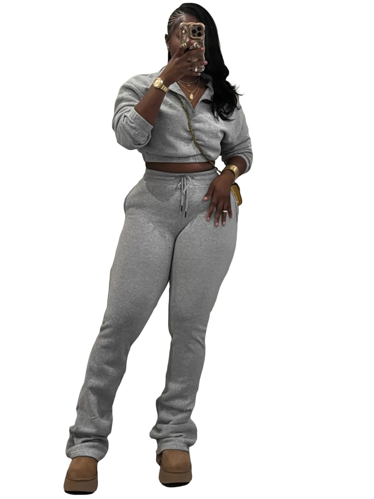 Women's Long-Sleeve Sweatshirt & Pants Set