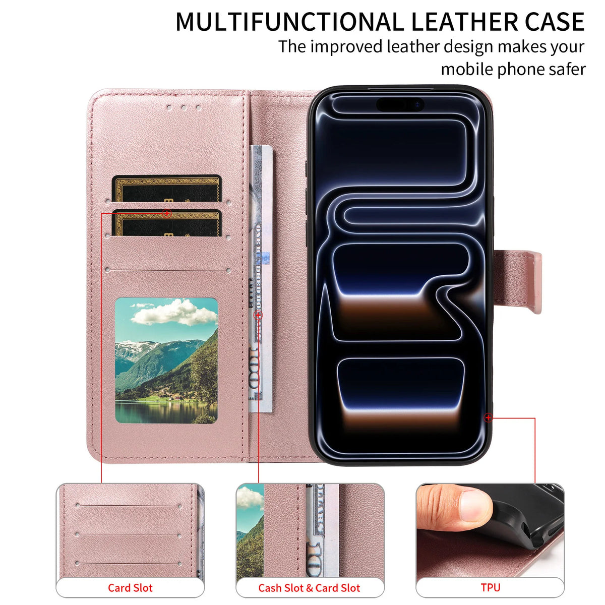 Floral Embossed Flip Wallet Phone Case for iPhone 15 Plus, iPhone 14, iPhone 14 Pro Max, iPhone 14 Plus, iPhone 14 Pro, iPhone 13, iPhone 13 mini, iPhone 13 Pro Max, iPhone 16 Pro, iPhone 16 Plus, iPhone 16, iPhone 16 Pro Max & More Models