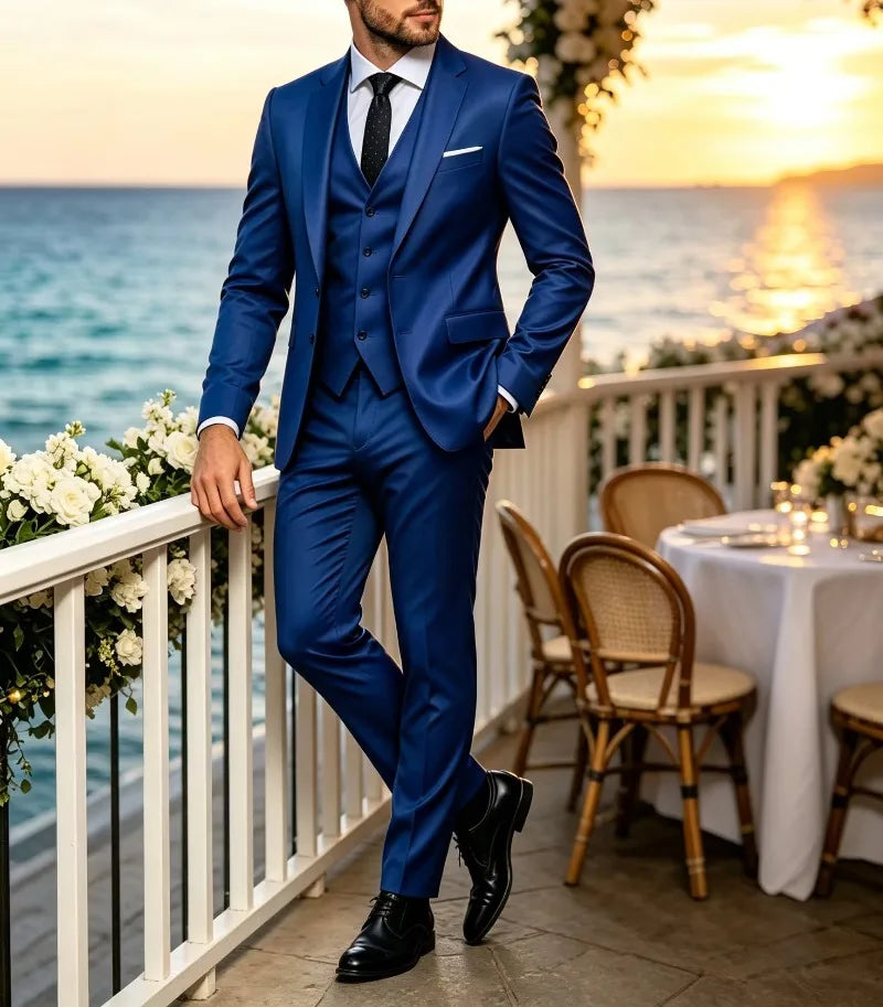 Men's Notch-Lapel Three-Piece Suit