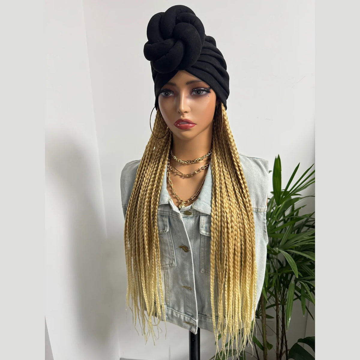 Blonded 613# Long 24inch Synthetic Box Braided with Headband - OSASCO