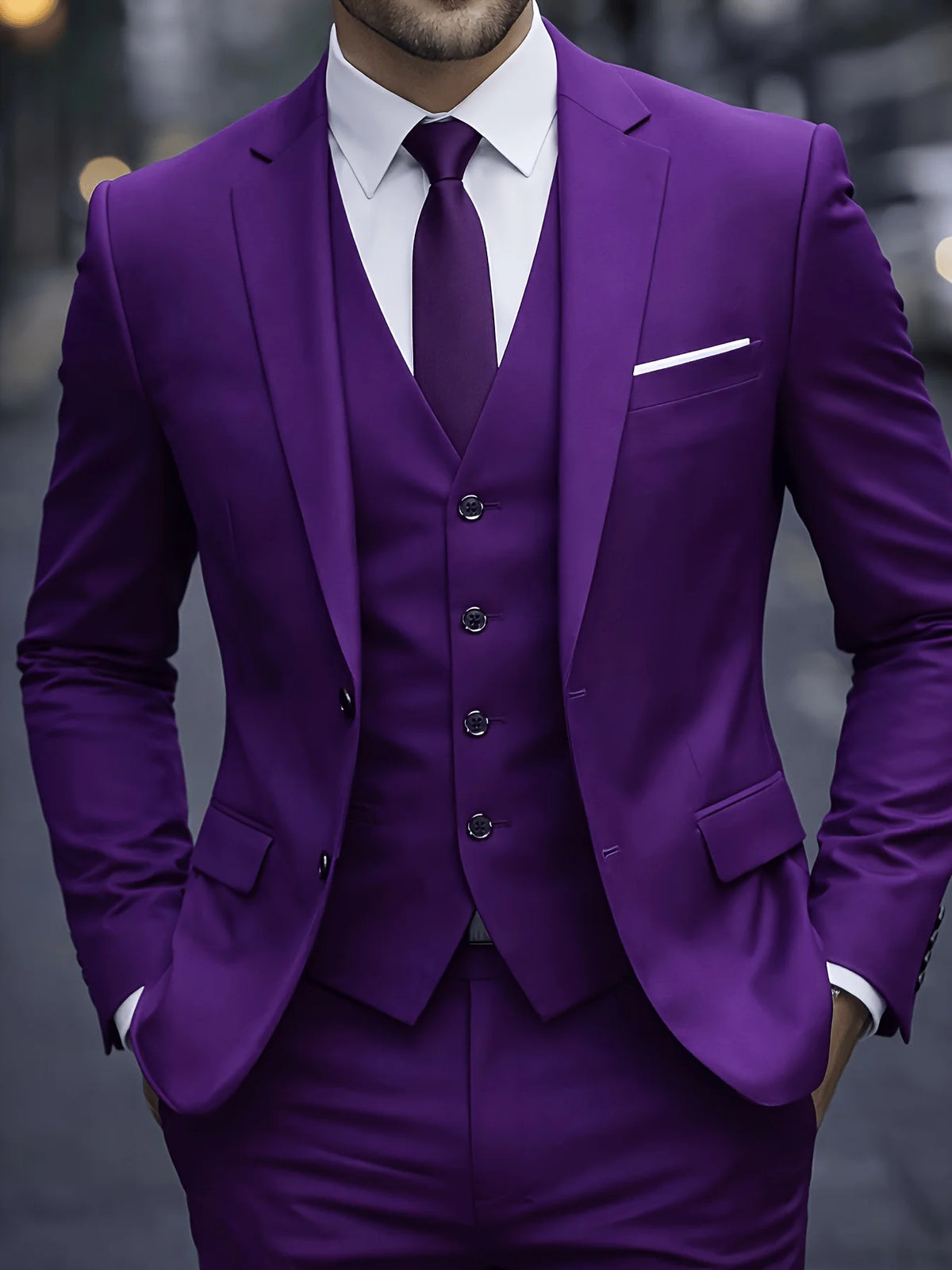 Men's Single-Breasted Three-Piece Suit