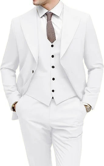 Men's 3-Piece Slim Fit Peak Lapel Suit Set — product view