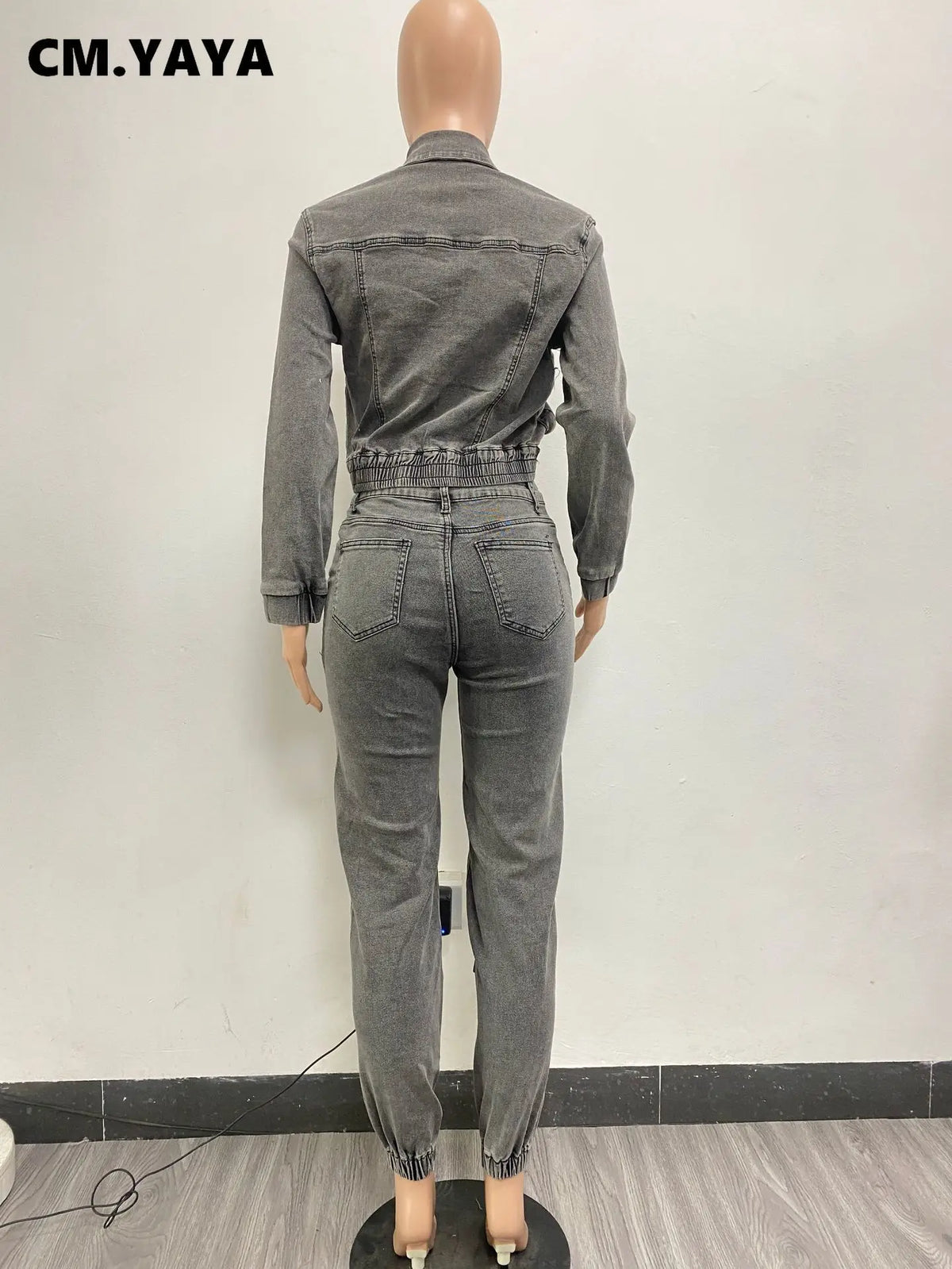 Women's Pocket Denim Jacket & Cargo Jeans Set